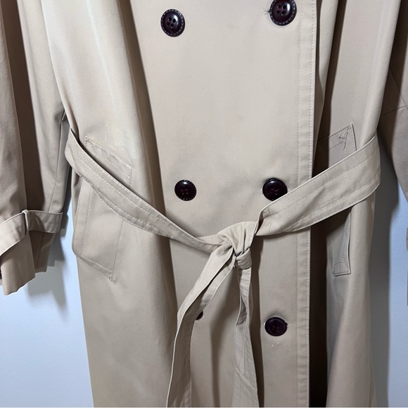 Etienne Aigner Vintage Womens Trench Coat Rain Jacket Double Breasted Belted 16 - Picture 5 of 16